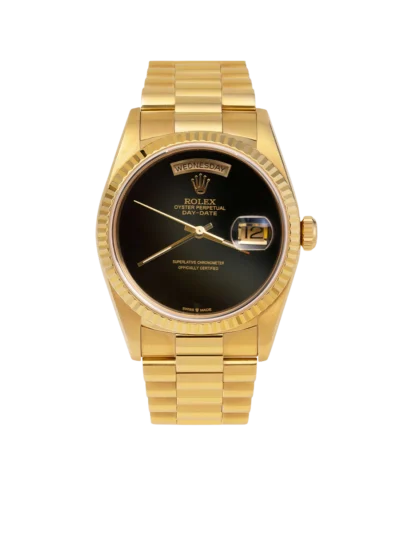 Presidential Rolex Day-Date 18038 Watch 36mm Black Onyx Dial 18K Yellow Gold