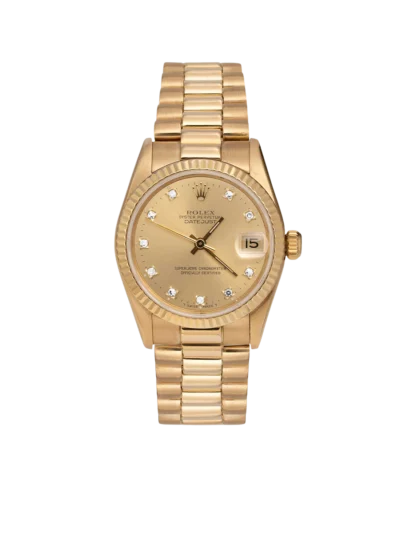 Presidential Rolex Datejust 68278 Fluted Bezel Watch 31mm Diamond Dial