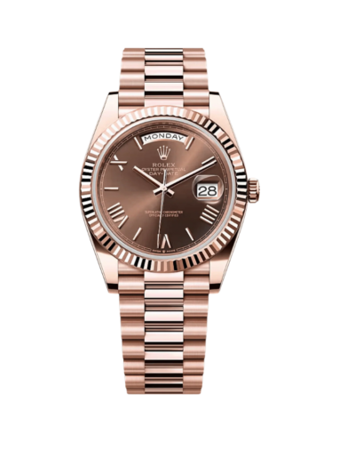 Rolex Day-Date 40mm 228235 Rose Gold Chocolate Roman Dial (2025)