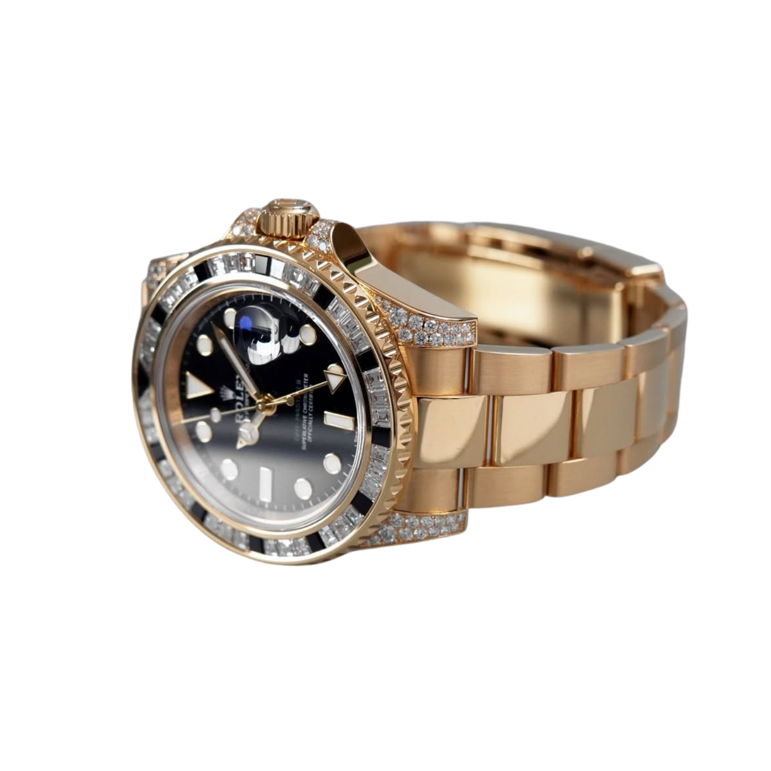 Rolex GMT Master II 18k Yellow Gold Diamond Black Sapphire 116758SANR - Image 6