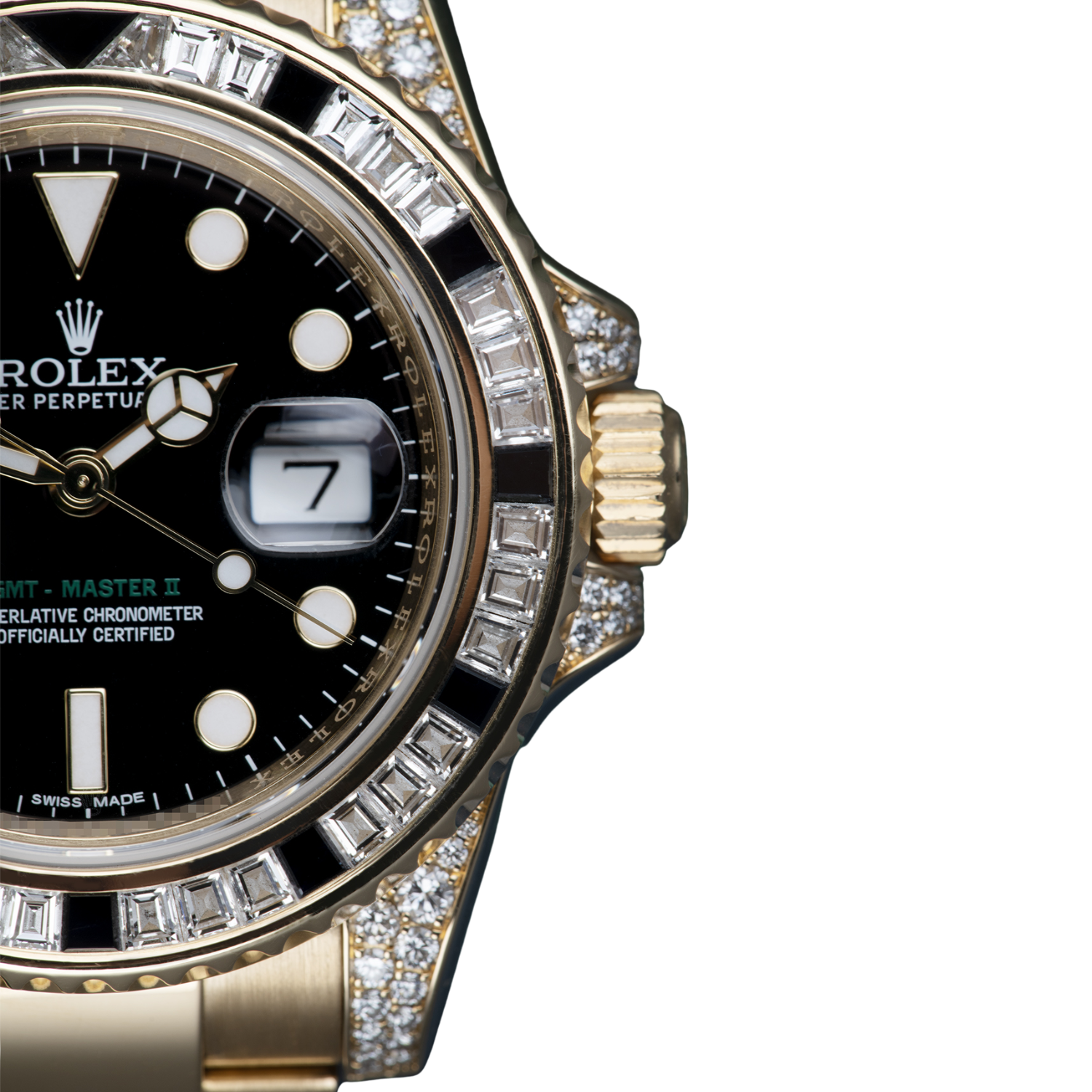 Rolex GMT Master II 18k Yellow Gold Diamond Black Sapphire 116758SANR - Image 7