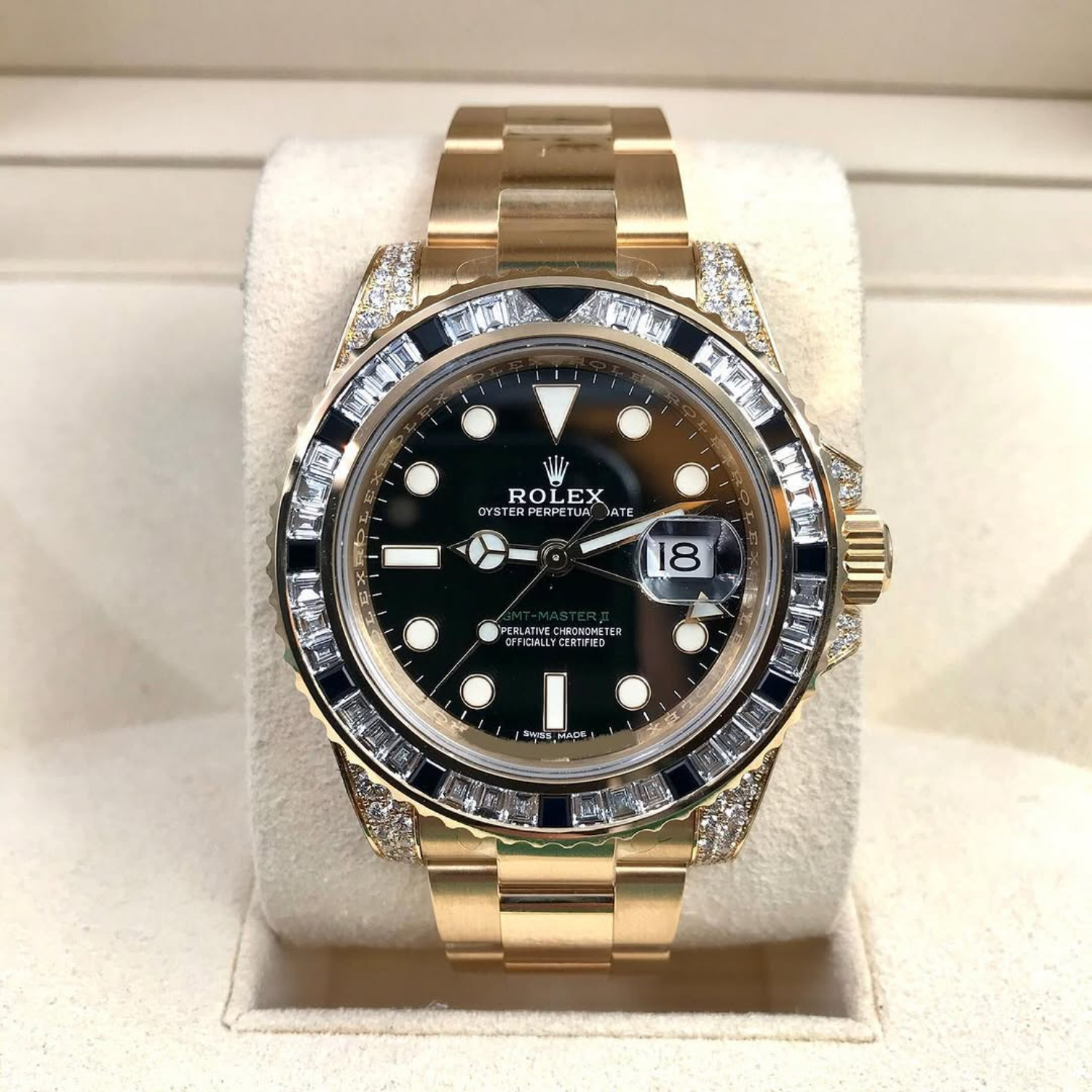 Rolex GMT Master II 18k Yellow Gold Diamond Black Sapphire 116758SANR - Image 8