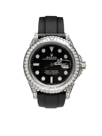 Rolex Yacht-Master 42mm White Gold and Diamond-Set / Black / Oysterflex