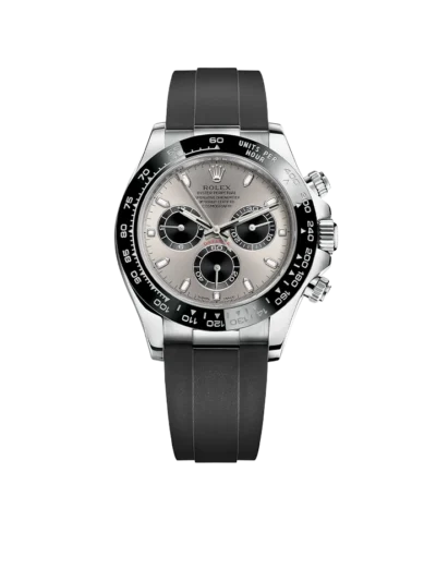 Rolex Daytona 40mm 116519 White Gold Steel Index Black Oysterflex Rubber Strap
