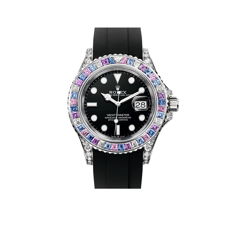 Rolex Yacht-Master Cotton Candy 40mm White Gold Black Dial Oysterflex 126679SABR