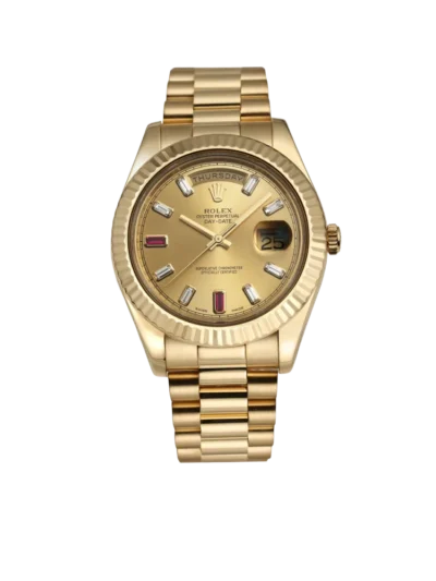 Rolex President Day-Date II 41mm 218238 18k Yellow Gold & Ruby Dial