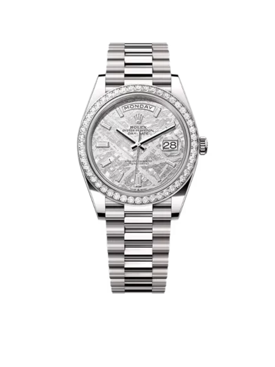 Rolex Day-Date 40mm Meteorite Dial, Platinum Diamonds M228349RBR-0040 New