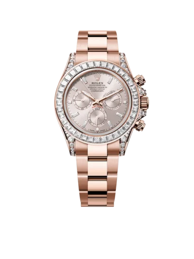Rolex Daytona 126595TBR Rose Gold Sundust Diamond Dial Diamond Bezel