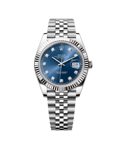 Rolex Datejust 36mm Steel & White Gold Blue Dial Diamonds m126334-0016