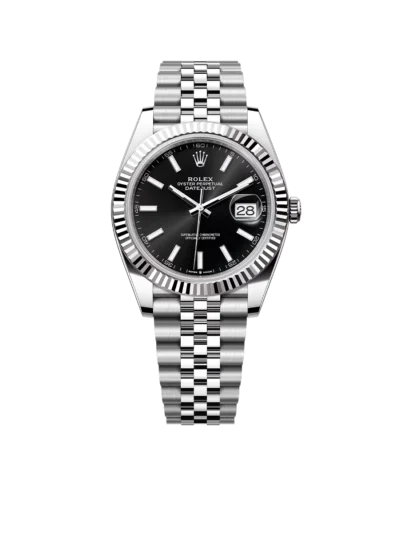 Rolex Datejust 41mm Steel White Gold Black Dial Mens Watch m126334-0018