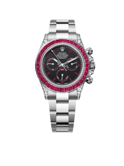 Rolex Daytona 126599TRU White Gold Diamond Black Dial Ruby Bezel
