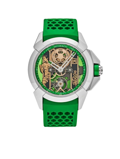 Jacob & Co. Epic X CR7 44mm Heart of CR7 Stainless Steel Green on Strap EX120.10.AD.AA.ABRUA